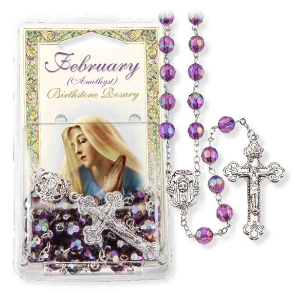 FEBRUARY BIRTHSTONE ROSARY (AMETHYST)
