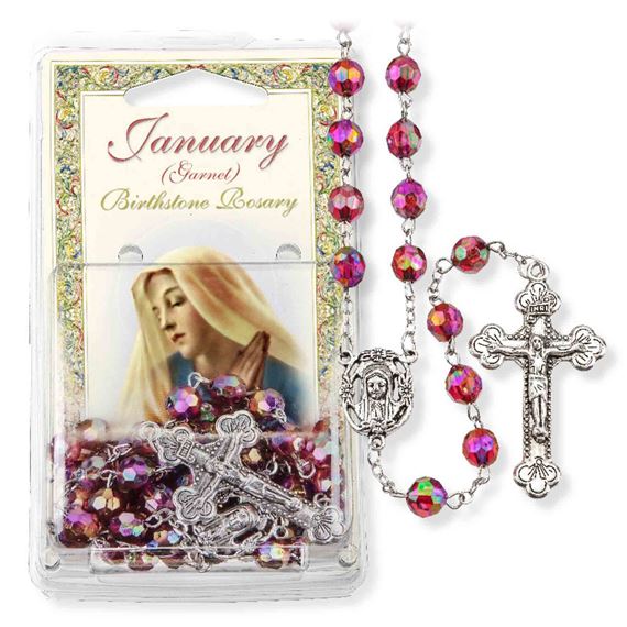 JANUARY BIRTHSTONE ROSARY (GARNET)