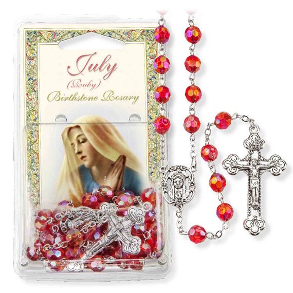 JULY BIRTHSTONE ROSARY (RUBY)