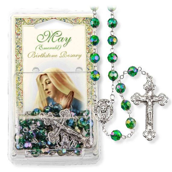 MAY BIRTHSTONE ROSARY (EMERALD)