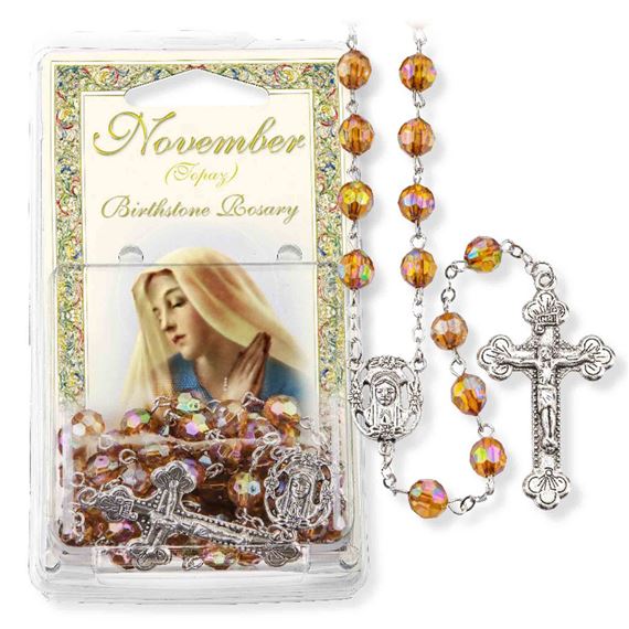 NOVEMBER BIRTHSTONE ROSARY (TOPAZ)