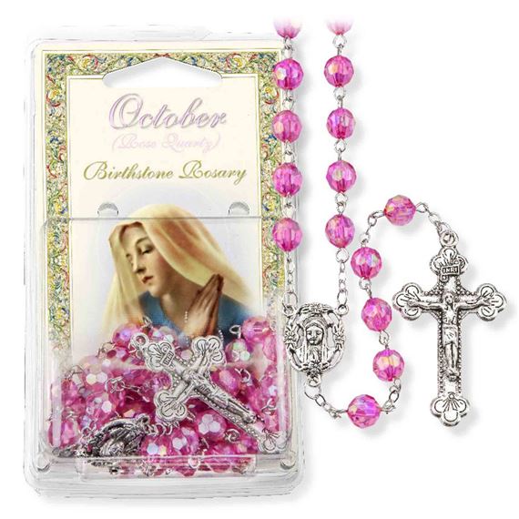 OCTOBER BIRTHSTONE ROSARY (ROSE)
