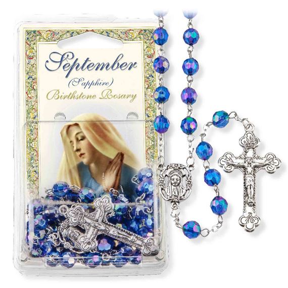 SEPTEMBER BIRTHSTONE ROSARY (SAPPHIRE)