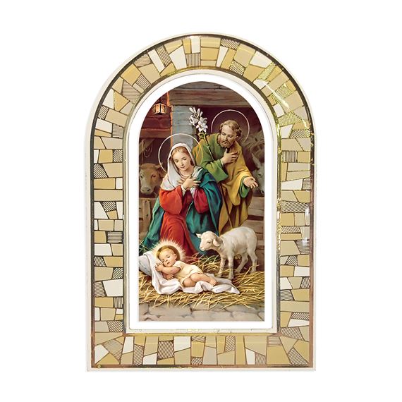CHRISTMAS NATIVITY GOLD FOIL MOSAIC PLAQUE