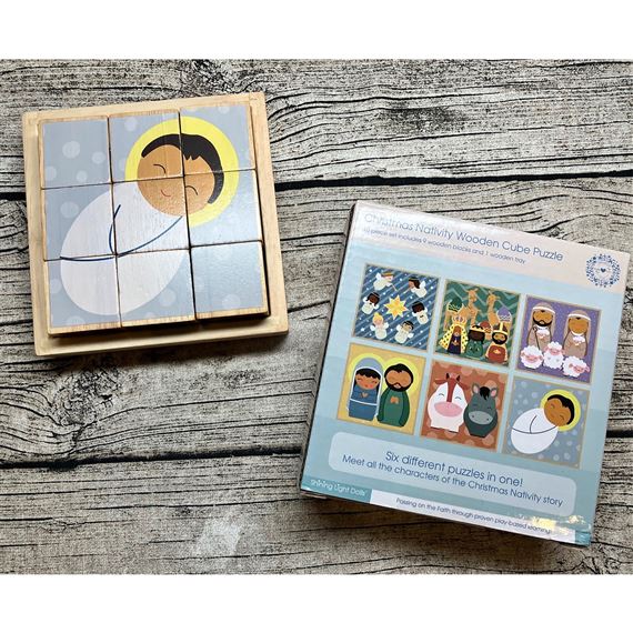 NATIVITY - 6 IN 1 - WOODEN CUBE PUZZLE