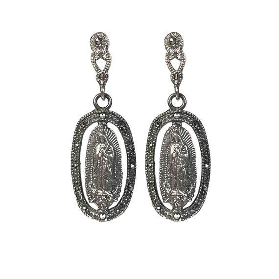 OUR LADY OF GUADALUPE - STERLING SILVER EARRINGS