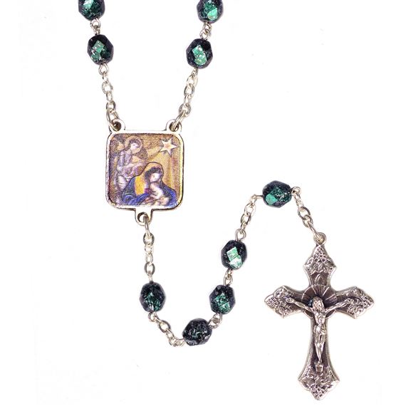 MARBLED TURQUOISE NATIVITY ROSARY