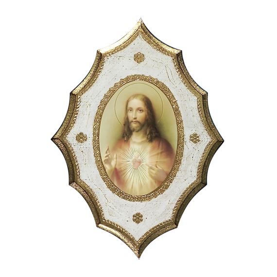 SACRED HEART FLORENTINE PLAQUE