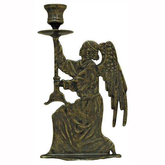 ANGEL CANDLEHOLDER IN ANTIQUED BRASS