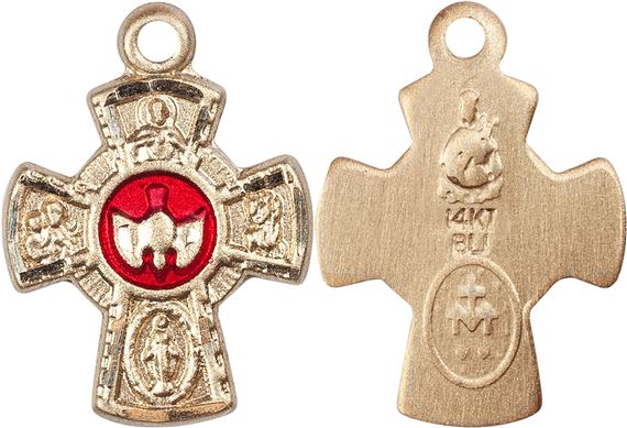 14KT GOLD 5-WAY MEDAL - 5/8" x 3/8"