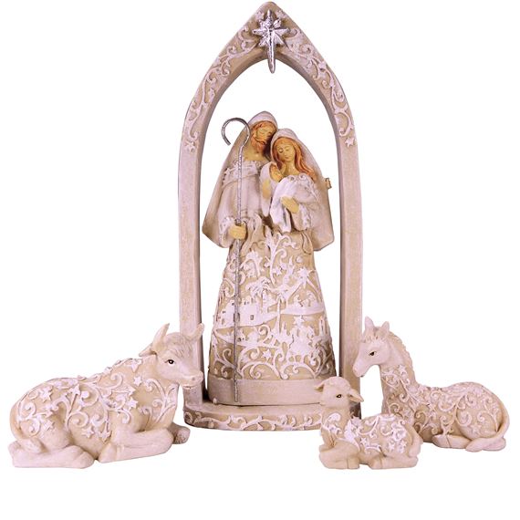 HOLY FAMILY WITH ARCH AND ANIMALS