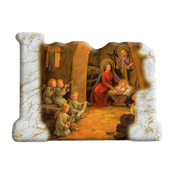 HOLY FAMILY WITH ANGELS CHRISTMAS MAGNET