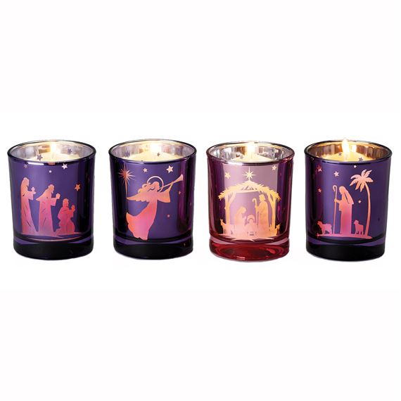 VOTIVE ADVENT CANDLE HOLDERS (SET OF 4)