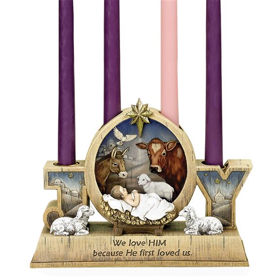 JOY ADVENT CANDLE HOLDER