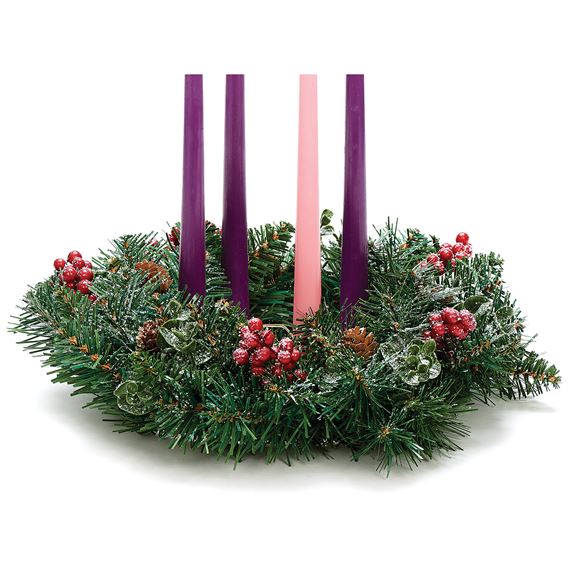 FROSTED BERRY AND PINECONE ADVENT WREATH