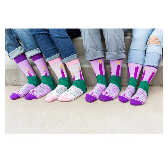 ADVENT WREATH SOCKS - ADULT (SET OF 4)