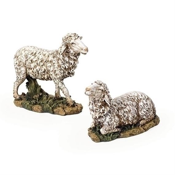 PAINTED NATIVITY - SET OF TWO SHEEP (27" SCALE)