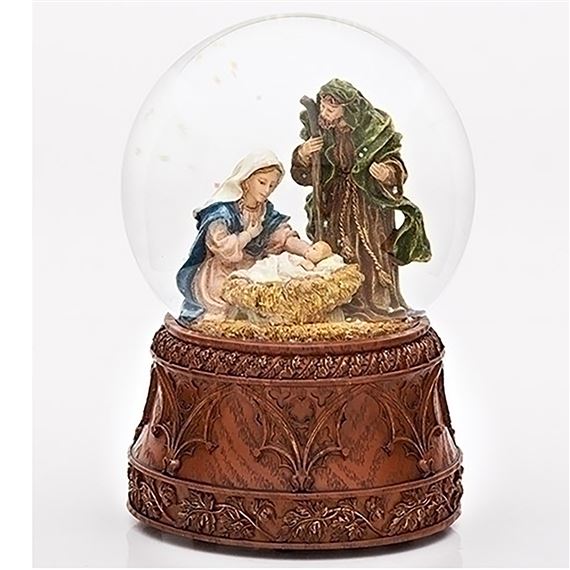 HOLY FAMILY MUSICAL GLITTER DOME