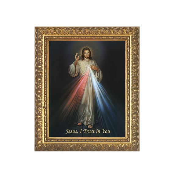 DIVINE MERCY -  FRAMED ART  -  7 3/8" X 9 1/4"