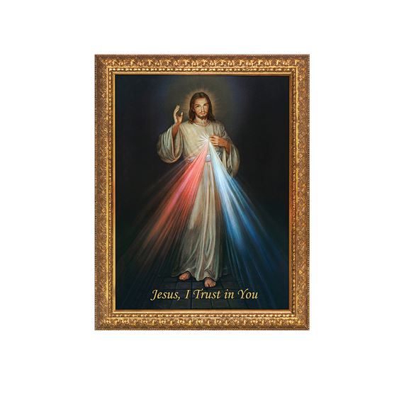 DIVINE MERCY -  FRAMED ART  -  10 1/4" X 12 1/4"