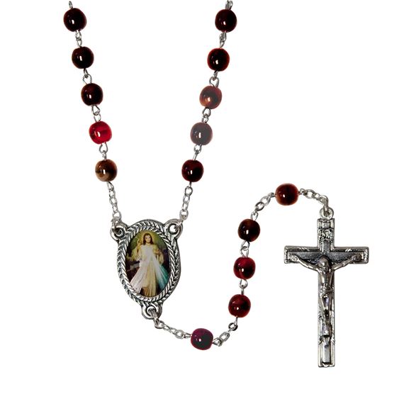 DIVINE MERCY ROSARY WITH PICTURE MEDAL