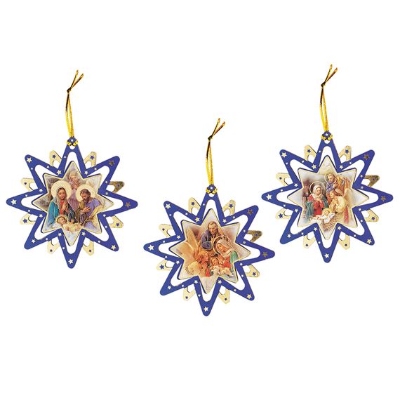 STAR NATIVITY ORNAMENTS - SET OF 3