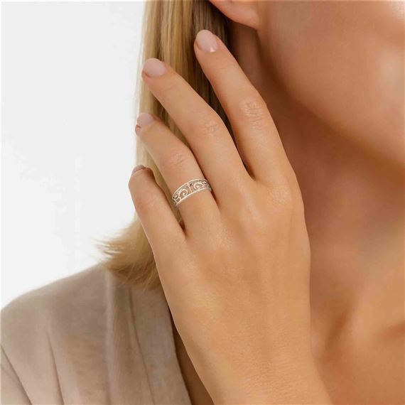 STERLING SILVER CRUCIFIX (W/VINE DETAIL) - RING