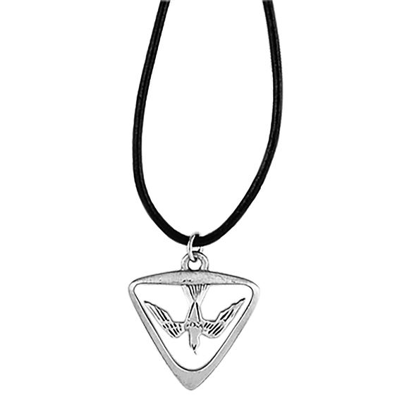 HOLY SPIRIT PENDANT ON BLACK CORD