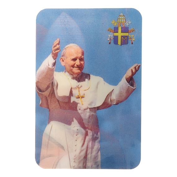 POPE JOHN PAUL II 3D HOLOGRAPHIC HOLY CARD