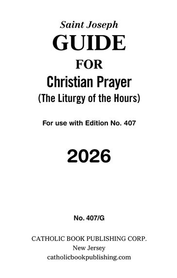 GUIDE FOR LARGE PRINT CHRISTIAN PRAYER 2026