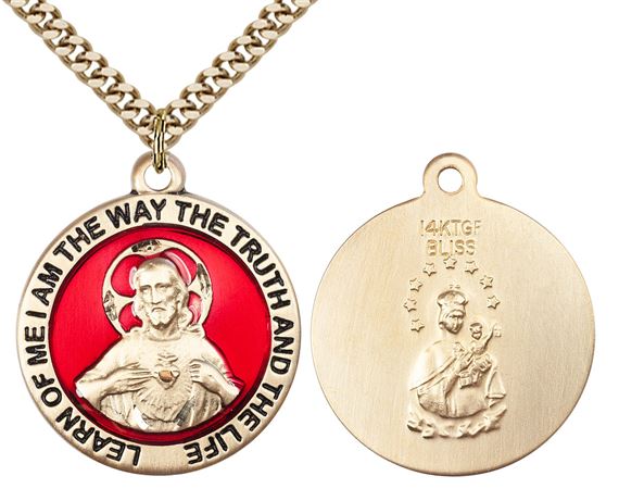 14KT GOLD FILLED SCAPULAR PENDANT WITH CHAIN