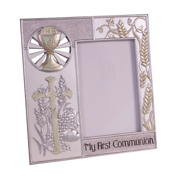 MY FIRST COMMUNION - SILVER & GOLD PICTURE FRAME