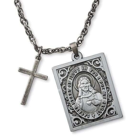 REARVIEW MIRROR SCAPULAR MEDAL - 7"