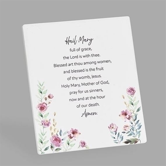 HAIL MARY PRAYER PLAQUE WITH EASEL BACK