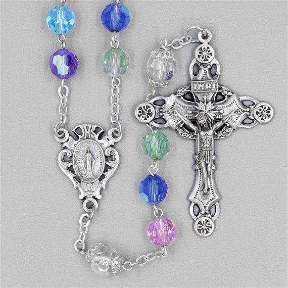 MULTI-COLOR BOHEMIAN CRYSTAL ROSARY
