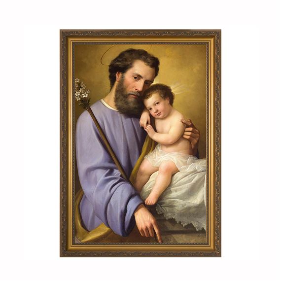 ST. JOSEPH AND THE INFANT JESUS FRAMED - 8 1/4" x 11 1/4"