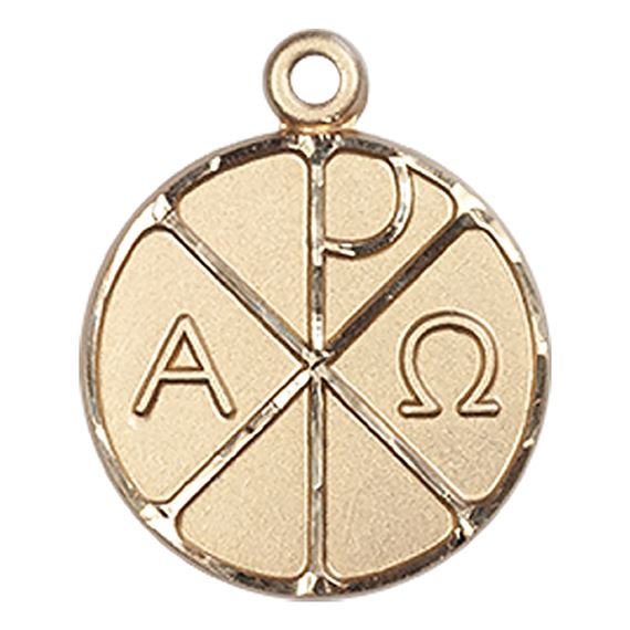 14KT GOLD ALPHA & OMEGA MEDAL