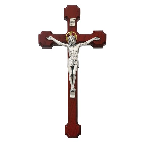 CHERRY WOOD CRUCIFIX - 10 INCHES