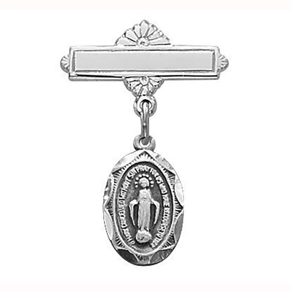 BABY PIN - STERLING SILVER MIRACULOUS MEDAL