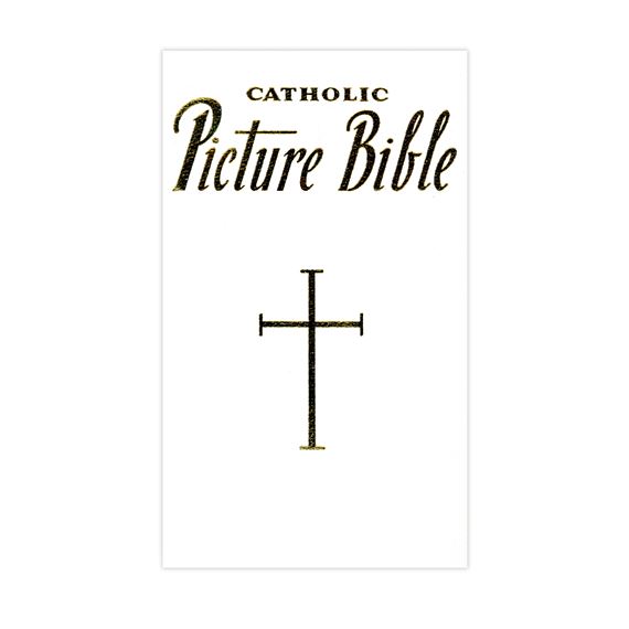 CATHOLIC PICTURE BIBLE - WHITE LEATHER COVER