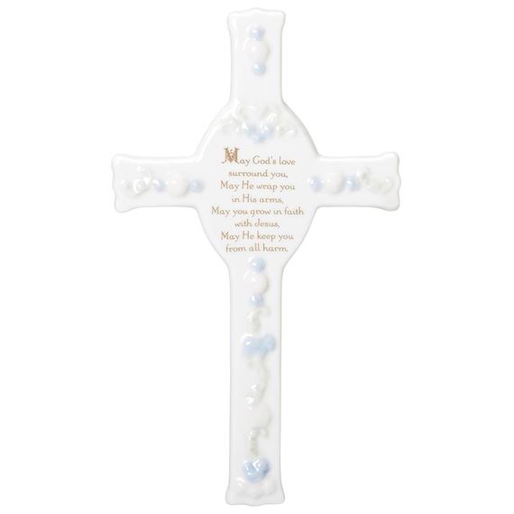MAY GOD'S LOVE SURROUND YOU BAPTISMAL CROSS