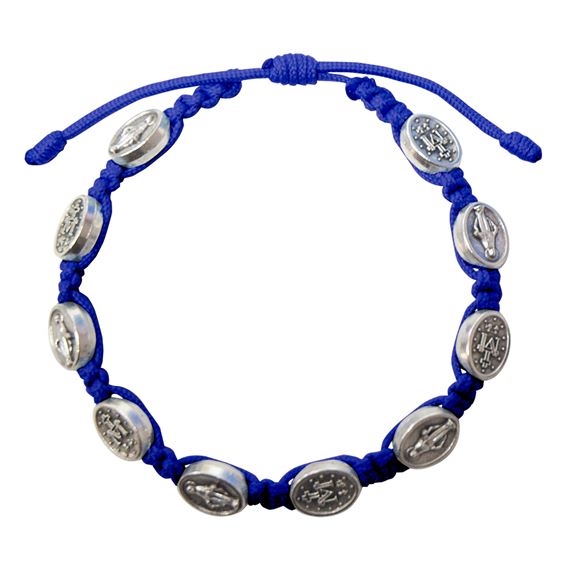 MIRACULOUS MEDAL CORDED BRACELET - BLUE