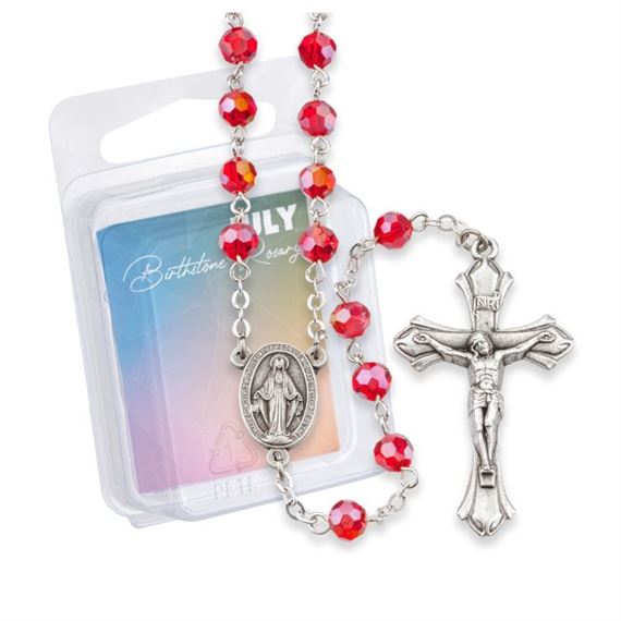 BIRTHSTONE ROSARY - JULY (RUBY)