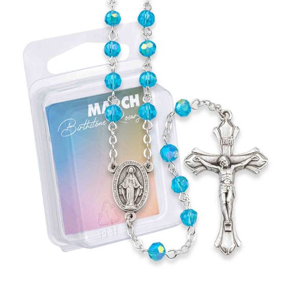 BIRTHSTONE ROSARY - MARCH (AQUA)