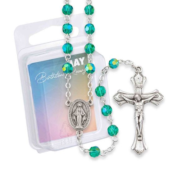 BIRTHSTONE ROSARY - MAY (EMERALD)