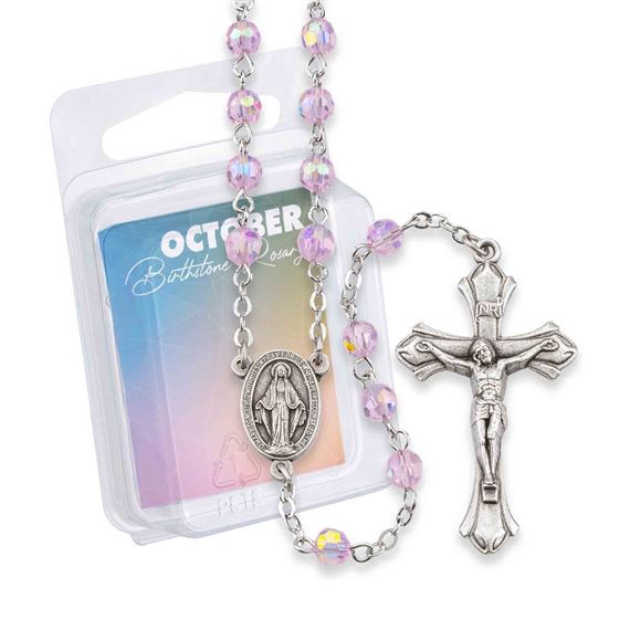 BIRTHSTONE ROSARY - OCTOBER (ROSE)
