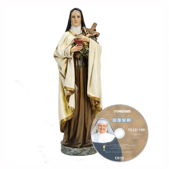 ST THERESE STATUE AND FREE MOTHER ANGELICA DVD