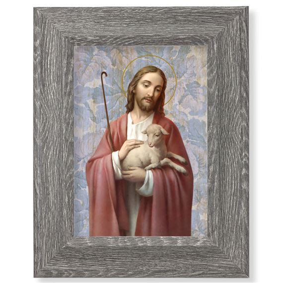 GOOD SHEPHERD FRAMED ART - 7 1/2" X 9 1/2"