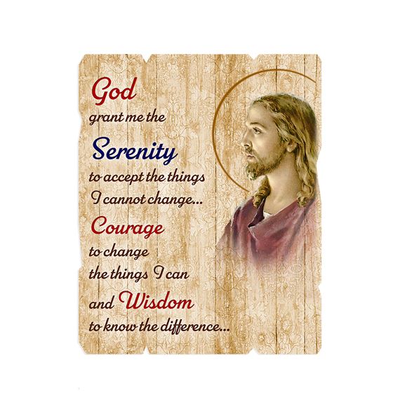 SERENITY PRAYER WOOD WALL PLAQUE - 4 1/4" X 5 1/4"