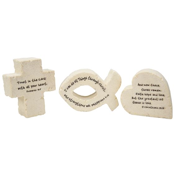 SET OF 3 BIBLICAL SYMBOL PAPER WEIGHTS